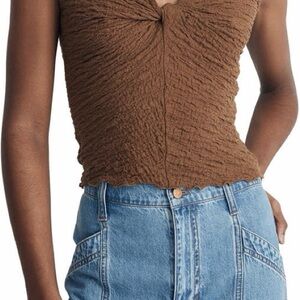 Madewell Textured Brown Blouse